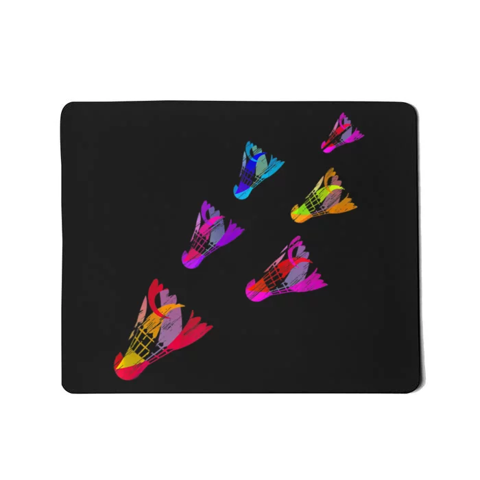 Colorful Badminton Shuttlecock Art Sports Mousepad