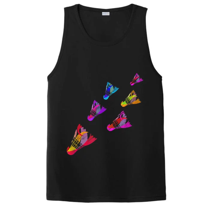 Colorful Badminton Shuttlecock Art Sports Performance Tank