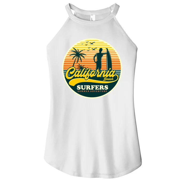 California Beach Surfers Summer Women’s Perfect Tri Rocker Tank