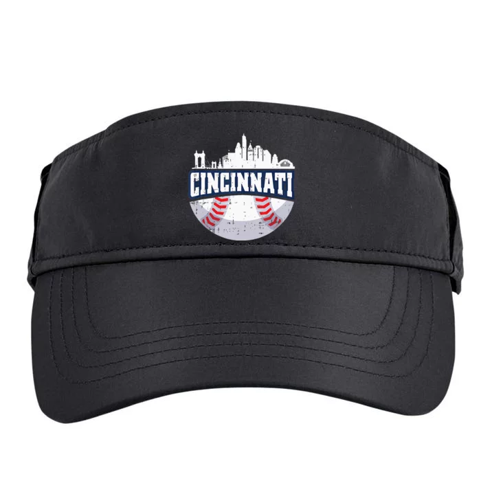 Cincinnati Baseball Skyline Ohio Baseball Player Gift Adult Drive Performance Visor