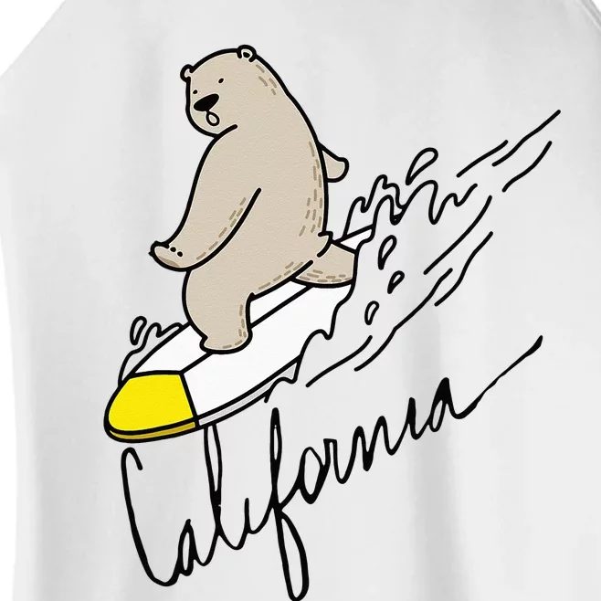 Cute Bear Surfing Tee California Bear State Flag Cali Love Women’s Perfect Tri Rocker Tank