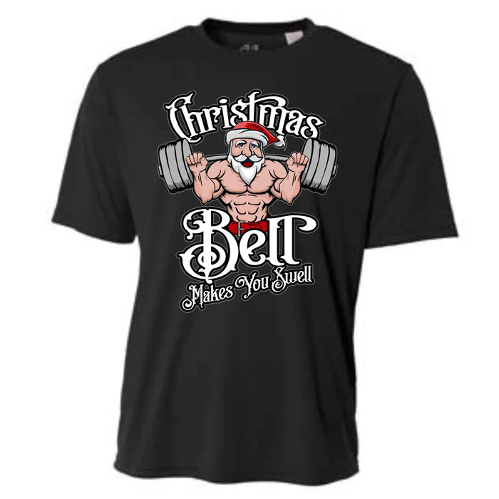 Christmas Barbell Squat Santa Funny Gym Quote Cute Gift Cooling Performance Crew T-Shirt