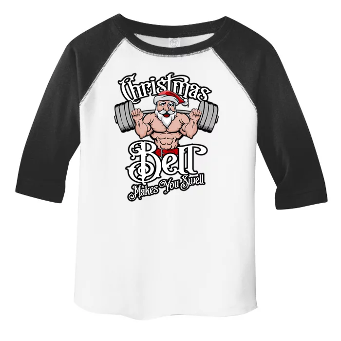 Christmas Barbell Squat Santa Funny Gym Quote Cute Gift Toddler Fine Jersey T-Shirt