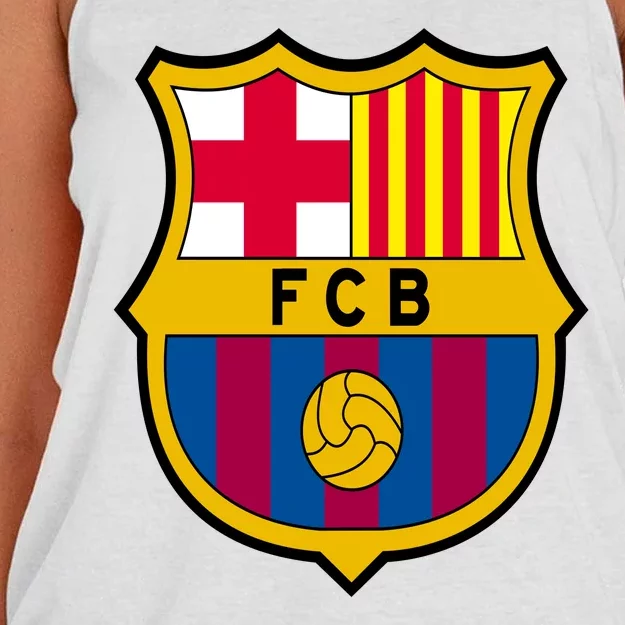 Cool Barcelona Soccer Jersey Women's Knotted Racerback Tank