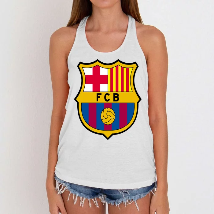 Cool Barcelona Soccer Jersey Women's Knotted Racerback Tank