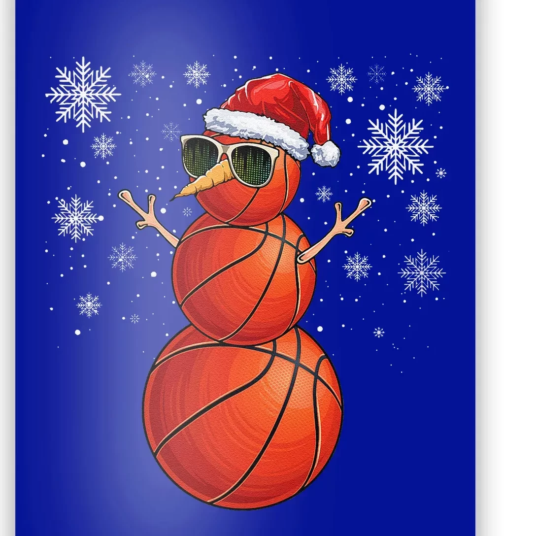 Christmas Basketball Snowman Basketball Christmas Poster