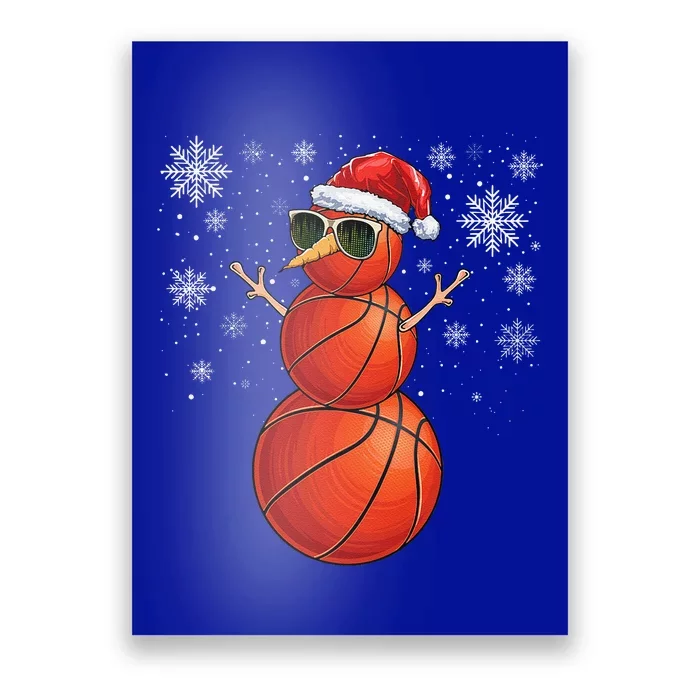 Christmas Basketball Snowman Basketball Christmas Poster