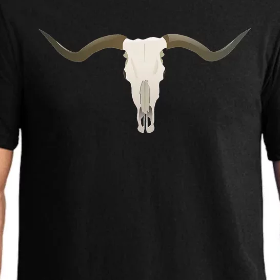 Cow Bull Steer Skull Cattle Longhorn Western Cow Pajama Set