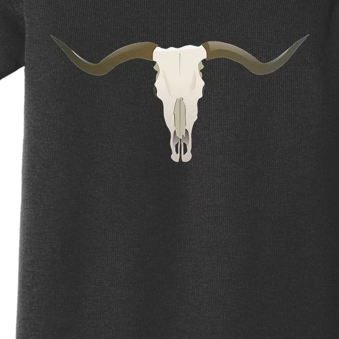 Cow Bull Steer Skull Cattle Longhorn Western Baby Bodysuit