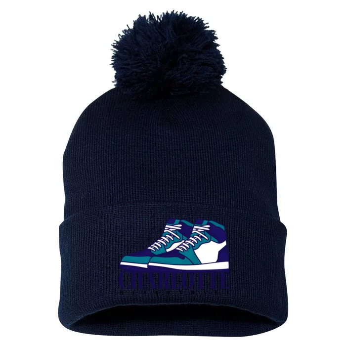 Charlotte Basketball Sneakers Pom Pom 12in Knit Beanie