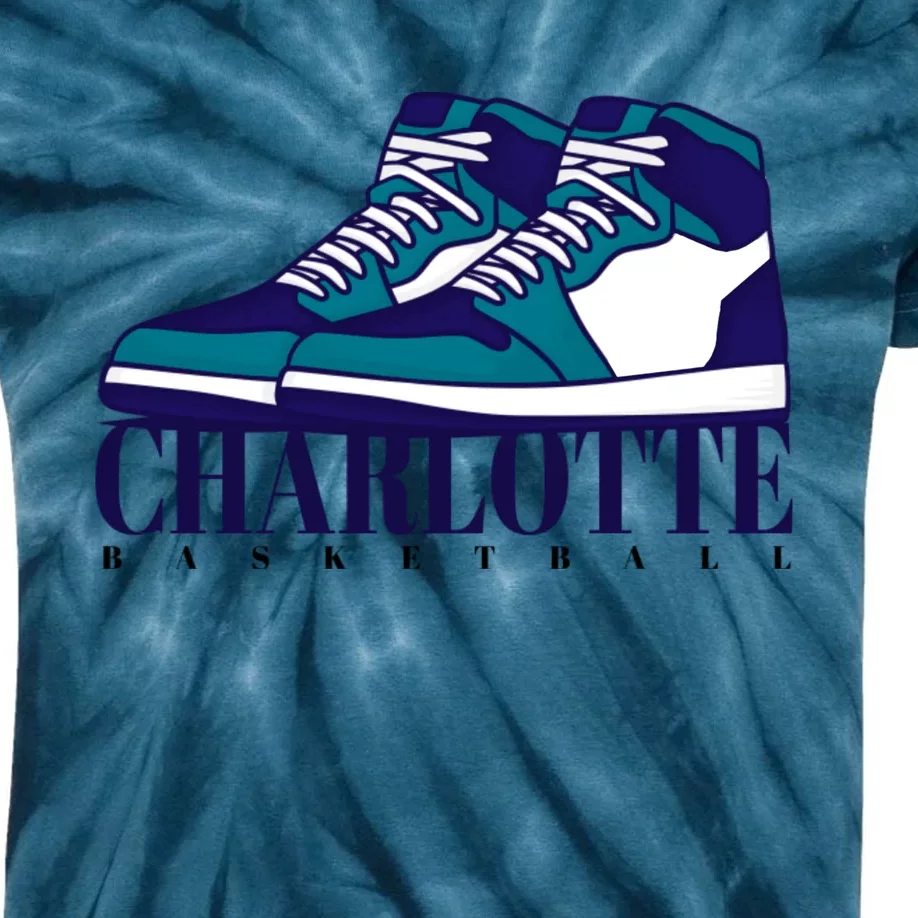 Charlotte Basketball Sneakers Kids Tie-Dye T-Shirt