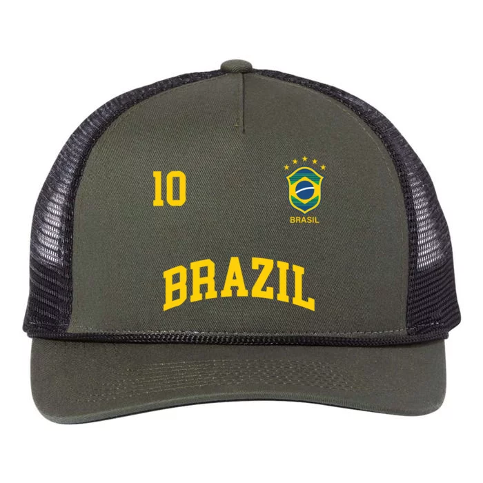 Cool Brazil Soccer Jersey Retro Rope Trucker Hat Cap