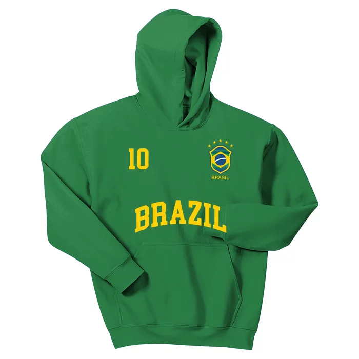 Cool Brazil Soccer Jersey Kids Hoodie