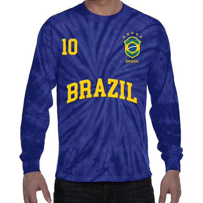 Cool Brazil Soccer Jersey Tie-Dye Long Sleeve Shirt