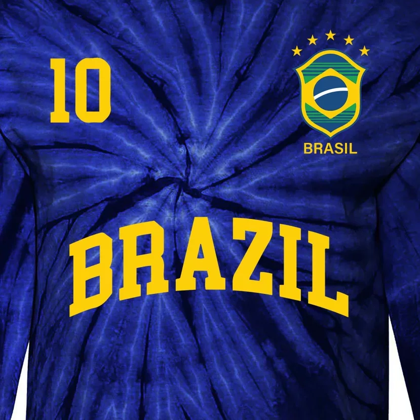 Cool Brazil Soccer Jersey Tie-Dye Long Sleeve Shirt