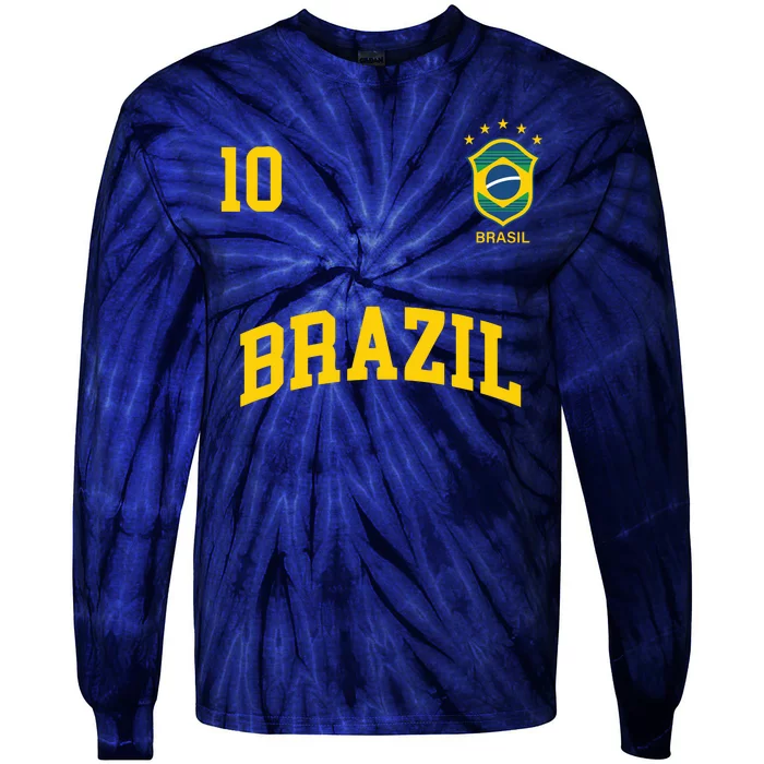 Cool Brazil Soccer Jersey Tie-Dye Long Sleeve Shirt