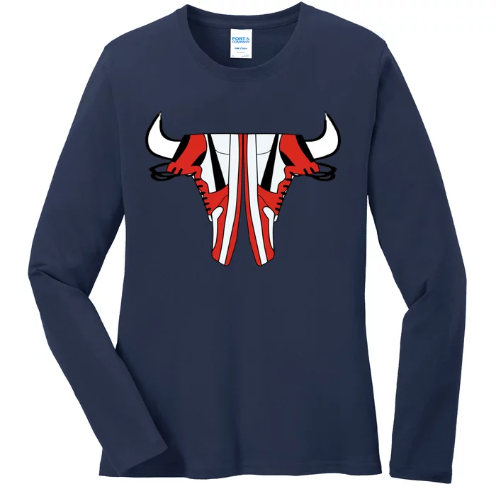 Chicago Bulls Shoes Ladies Long Sleeve Shirt