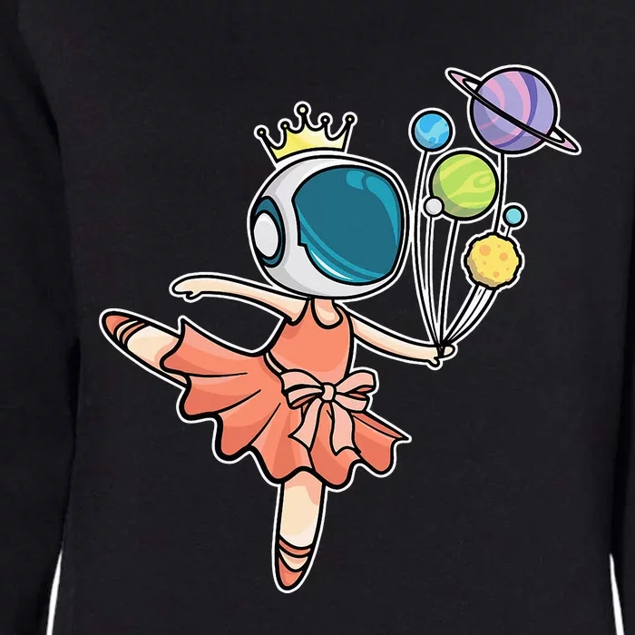 Cute Ballerina Space Astronaut Womens California Wash Sweatshirt