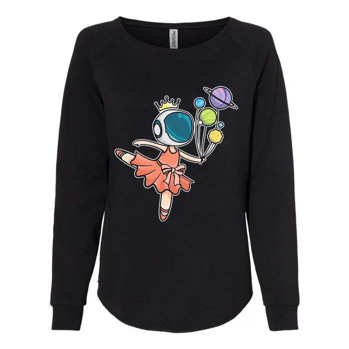 Cute Ballerina Space Astronaut Womens California Wash Sweatshirt