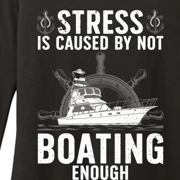 Cool Boating Stress Boater Yacht Boat Captain Gift Womens CVC Long Sleeve Shirt