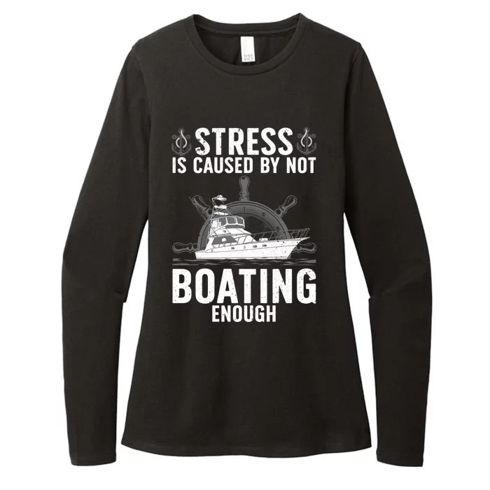 Cool Boating Stress Boater Yacht Boat Captain Gift Womens CVC Long Sleeve Shirt