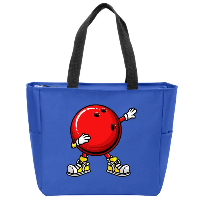 Cool Bowling Spare Strike Bowler Coach Dabbing Zip Tote Bag