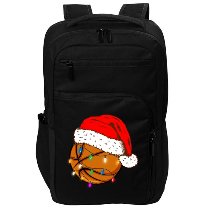 Christmas Basketball Santa Hat Funny Sport Xmas Boy Impact Tech Backpack