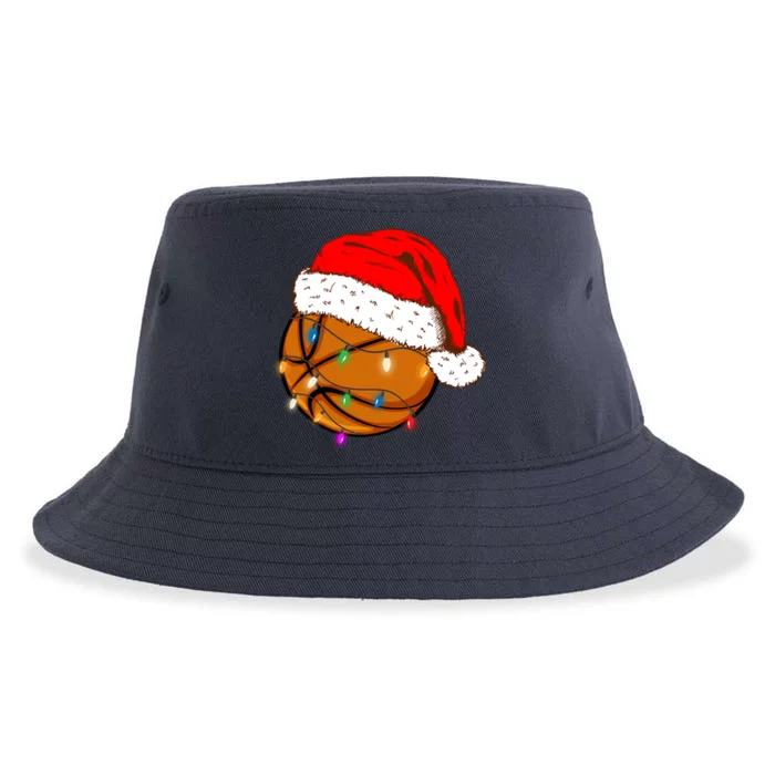 Christmas Basketball Santa Hat Funny Sport Xmas Boy Sustainable Bucket Hat