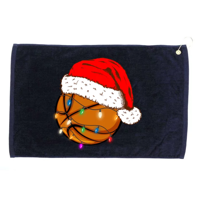 Christmas Basketball Santa Hat Funny Sport Xmas Boy Grommeted Golf Towel