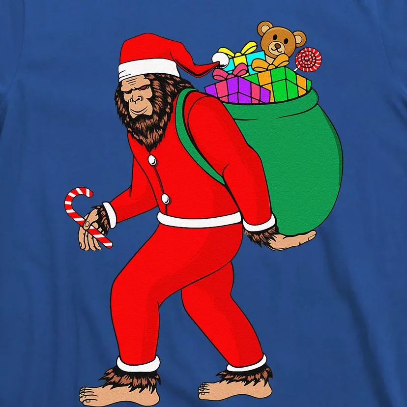 Christmas Bigfoot Santa Sacks Christmas Bag Sasquatch Xmas T-Shirt