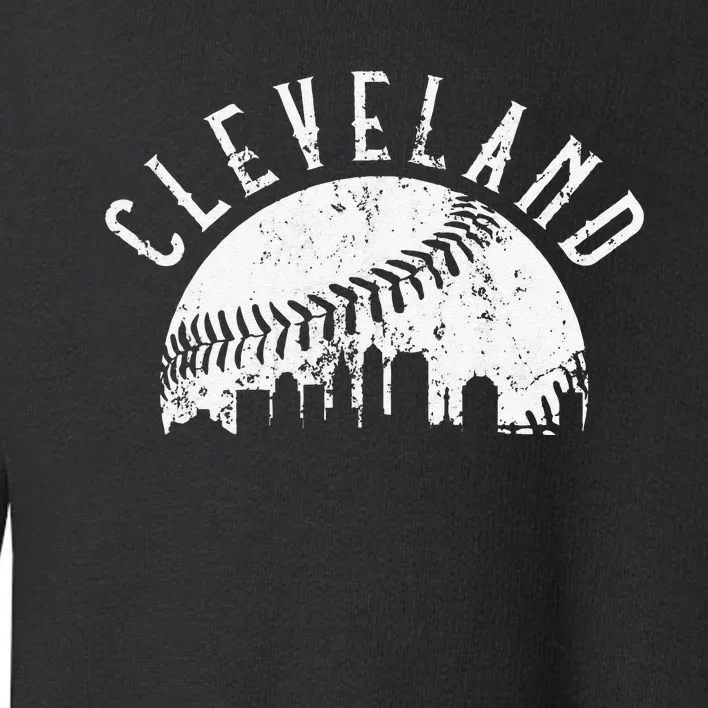 Cleveland Baseball Softball City Ohio Retro Cleveland Toddler Sweatshirt