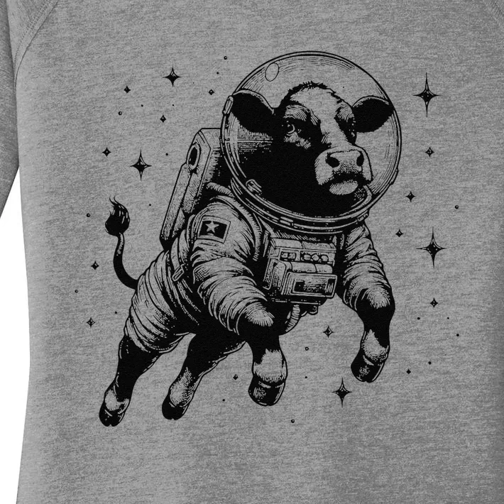 Cow Breeder Space Astronaut Red Angus Cattle Women's Perfect Tri Tunic Long Sleeve Shirt