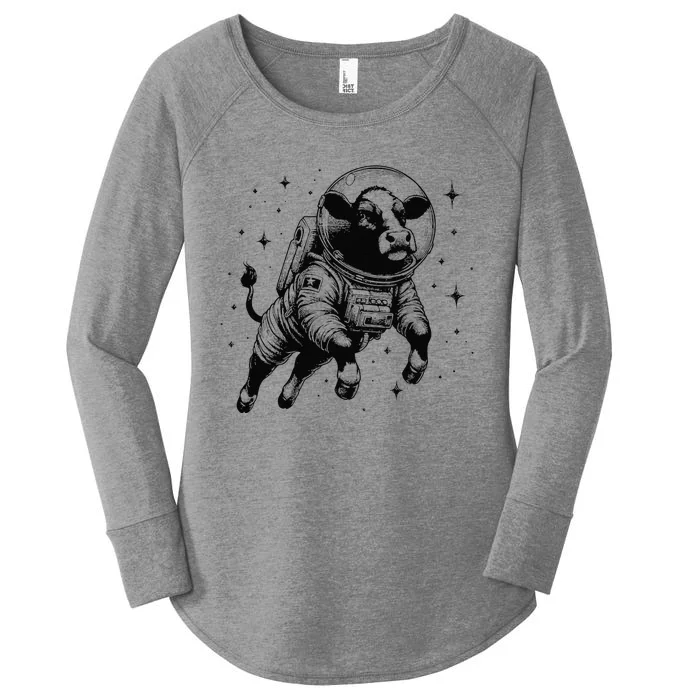 Cow Breeder Space Astronaut Red Angus Cattle Women's Perfect Tri Tunic Long Sleeve Shirt