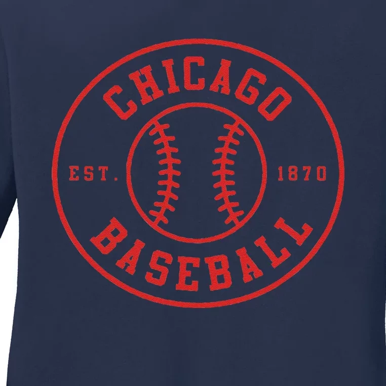 Chicago Baseball Seventh Inning Stretch Fan Gear Ladies Long Sleeve Shirt