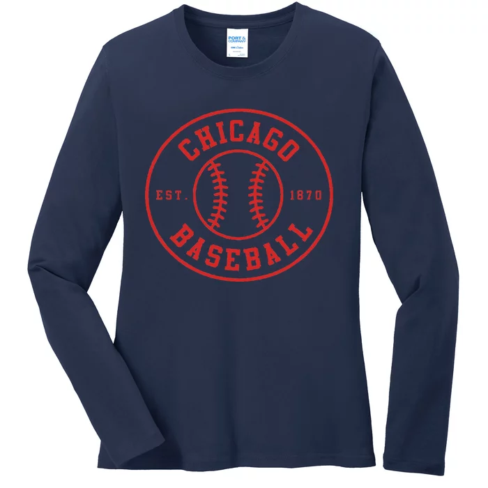 Chicago Baseball Seventh Inning Stretch Fan Gear Ladies Long Sleeve Shirt