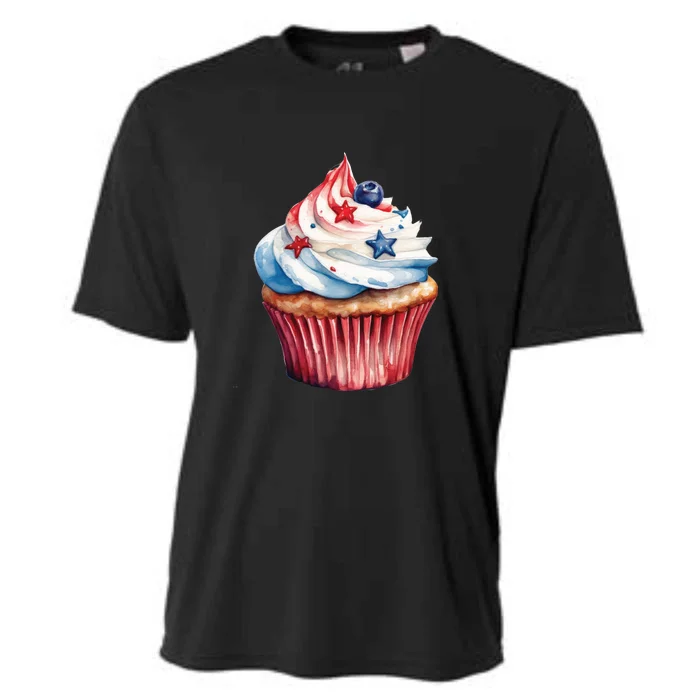 Cupcake Baking Sweet Cupcakes 4th Of July Cooling Performance Crew T-Shirt