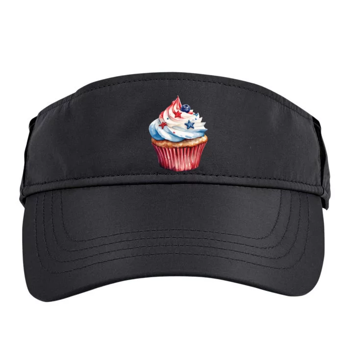 Cupcake Baking Sweet Cupcakes 4th Of July Adult Drive Performance Visor