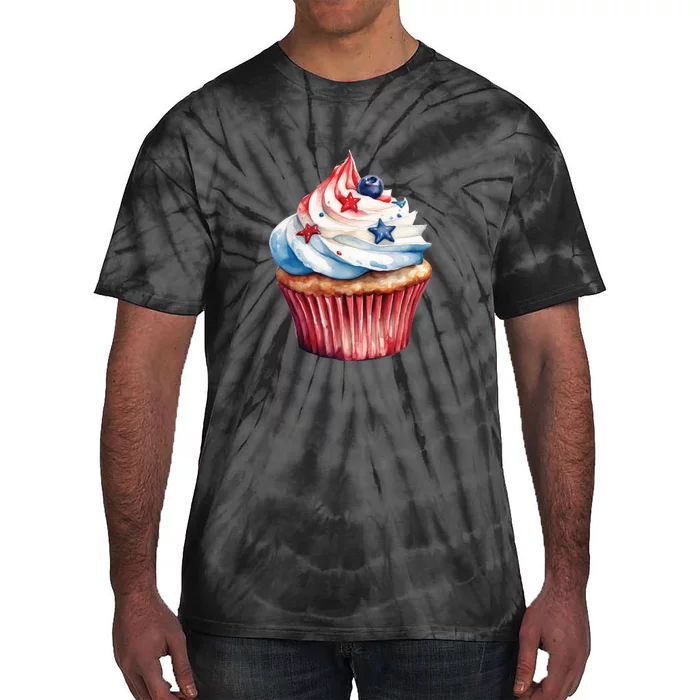 Cupcake Baking Sweet Cupcakes 4th Of July Tie-Dye T-Shirt