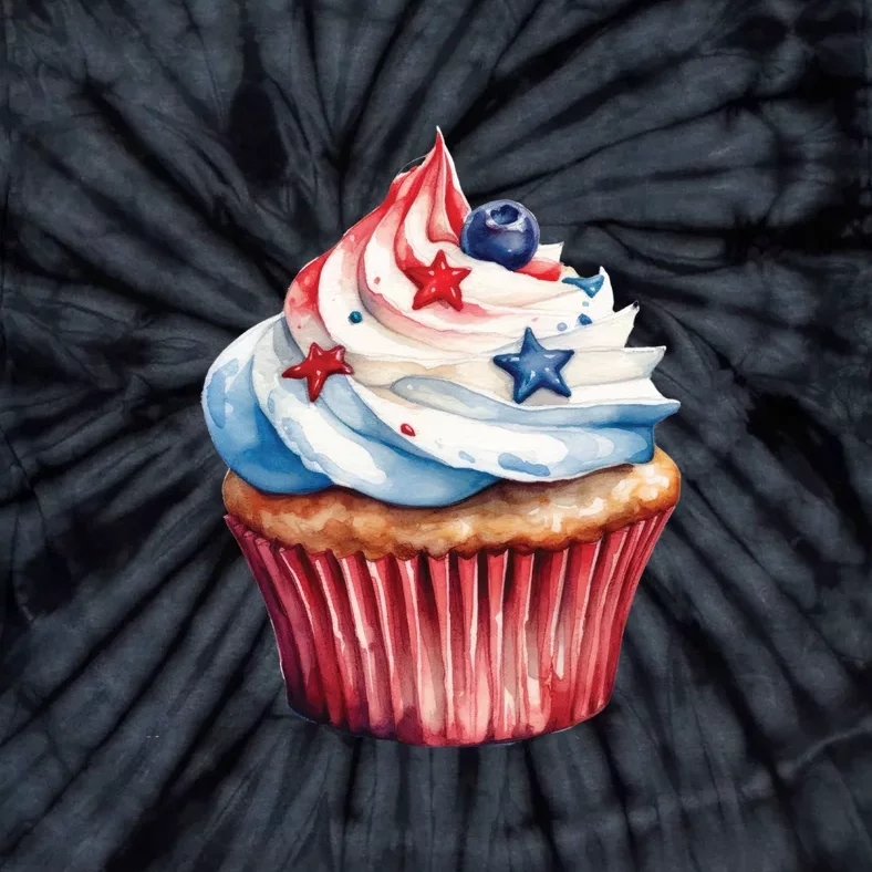 Cupcake Baking Sweet Cupcakes 4th Of July Tie-Dye T-Shirt