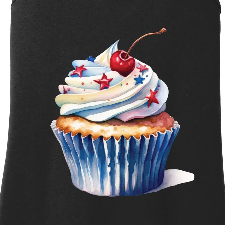 Cupcake Baking Sweet Cupcakes 4th Of July Ladies Essential Tank