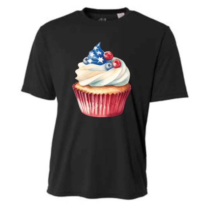 Cupcake Baking Sweet Cupcakes 4th Of July Cooling Performance Crew T-Shirt