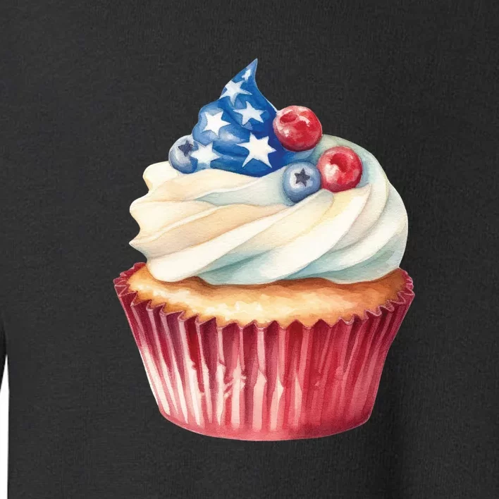 Cupcake Baking Sweet Cupcakes 4th Of July Toddler Sweatshirt