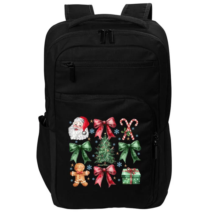 Coquette Bow Santa Christmas Tree Christmas Vibes Cool Gift Impact Tech Backpack