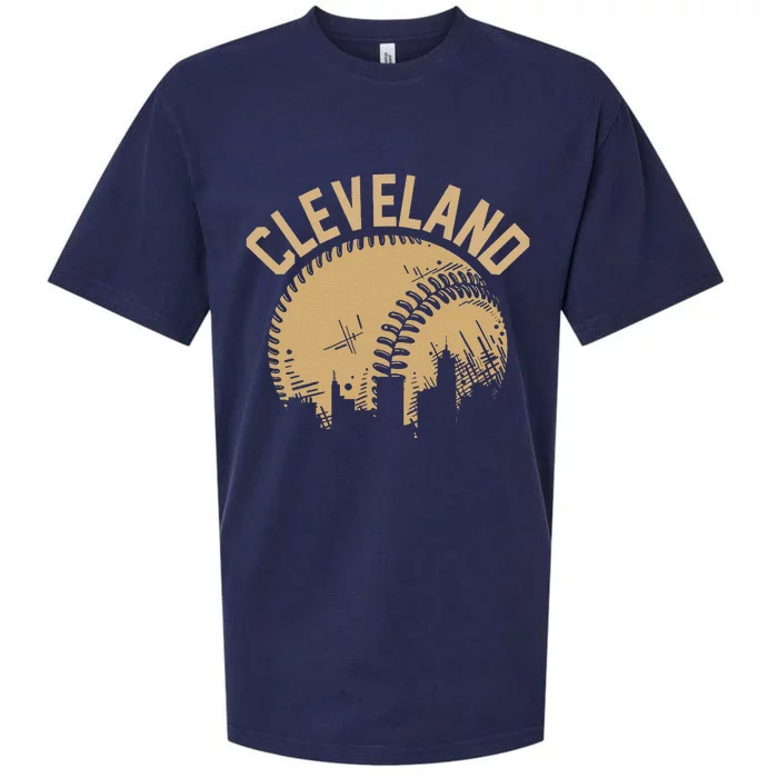 Cleveland Baseball Skyline Ohio Player Coach Fan Sueded Cloud Jersey T-Shirt