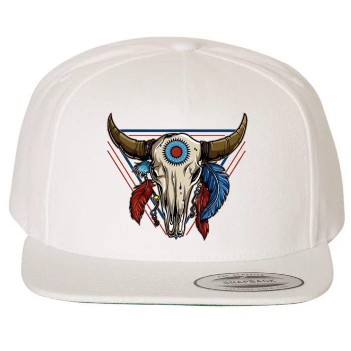 Classic Buffalo Skull Native American Tribe Totem Wool Snapback Cap