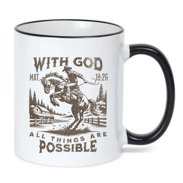 Cowboy Bible Scripture Verse Western Jesus For Faith Black Color Changing Mug