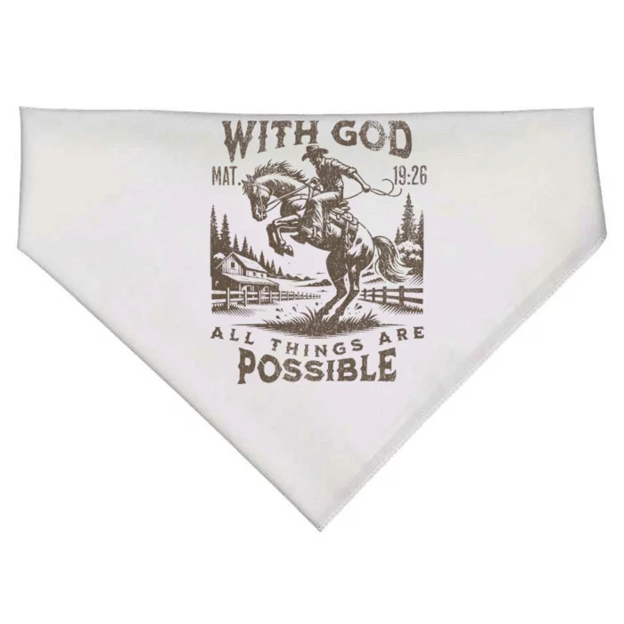 Cowboy Bible Scripture Verse Western Jesus For Faith USA-Made Doggie Bandana