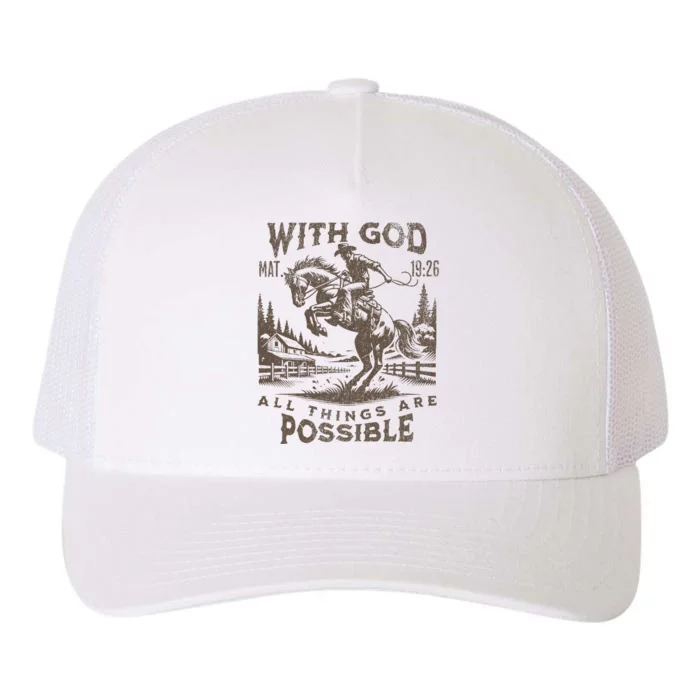 Cowboy Bible Scripture Verse Western Jesus For Faith Yupoong Adult 5-Panel Trucker Hat