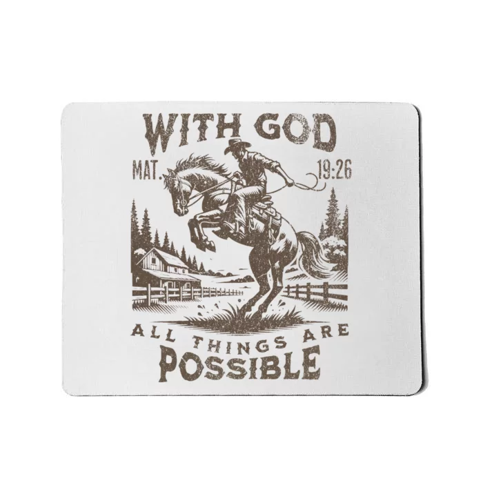 Cowboy Bible Scripture Verse Western Jesus For Faith Mousepad