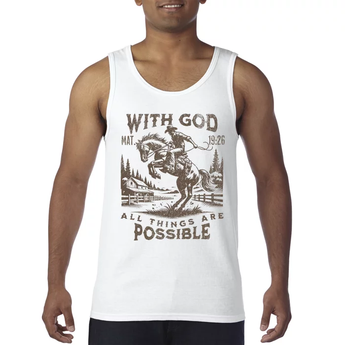 Cowboy Bible Scripture Verse Western Jesus For Faith Tank Top